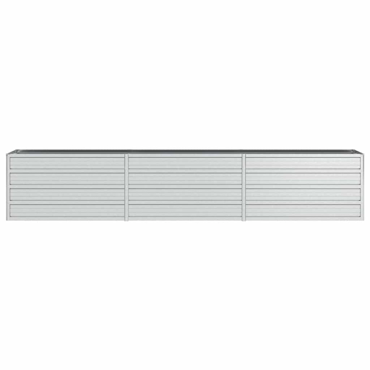 vidaXL Ζαρντινιέρα Υπερυψωμένη Ασημί 240x40x45 εκ. Γαλβανισμ. Χάλυβας