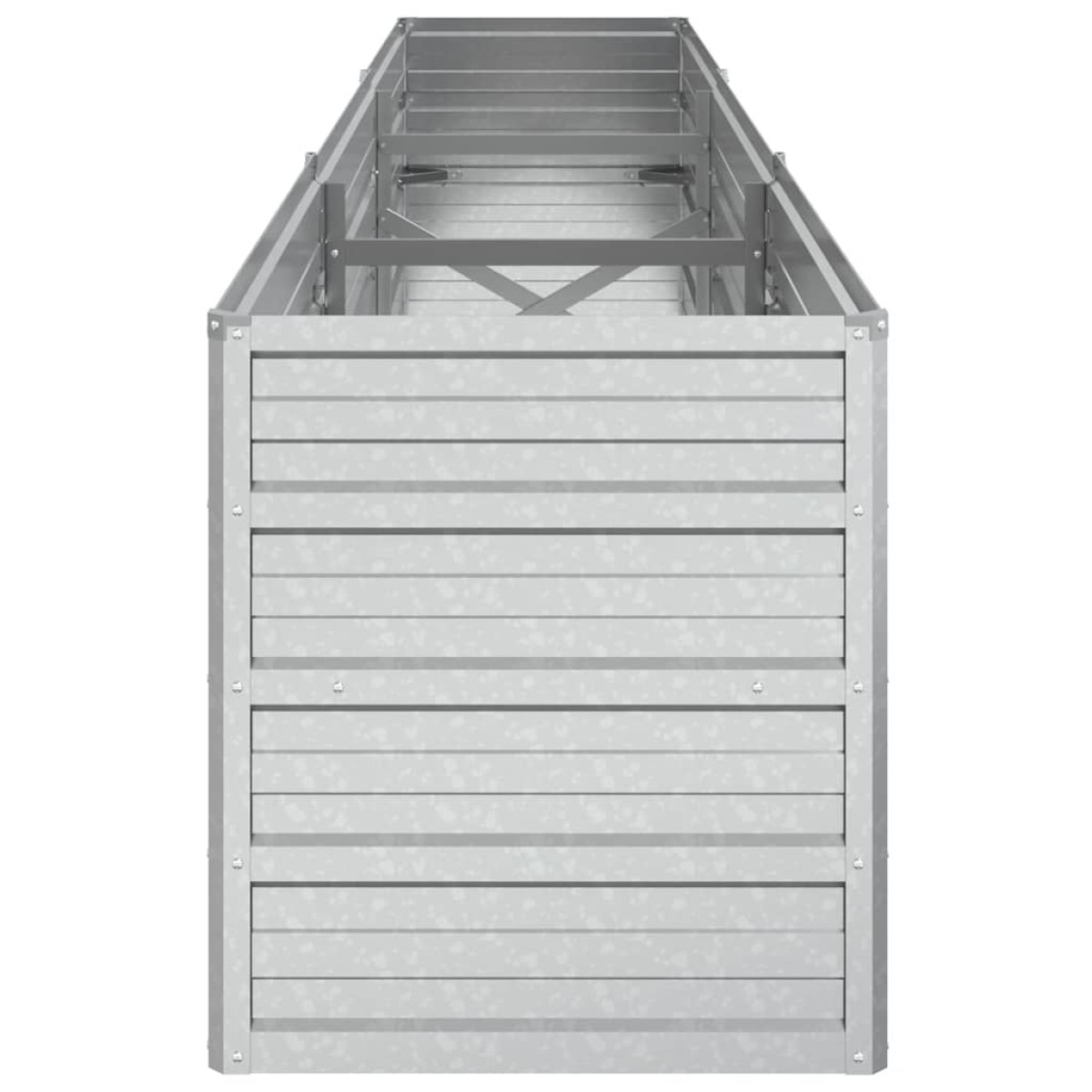 vidaXL Ζαρντινιέρα Υπερυψωμένη Ασημί 240x40x45 εκ. Γαλβανισμ. Χάλυβας