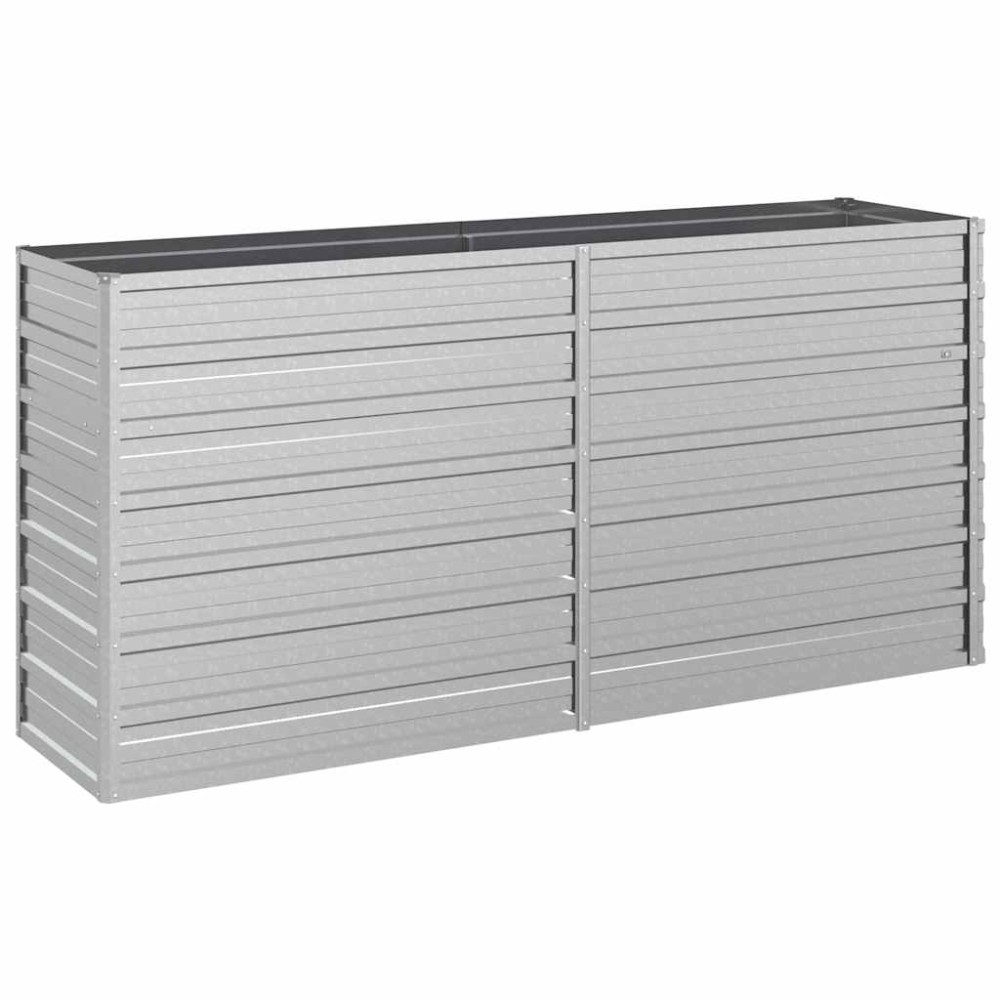 vidaXL Ζαρντινιέρα Υπερυψωμένη Ασημί 160x40x77 εκ. Γαλβανισμ. Χάλυβας