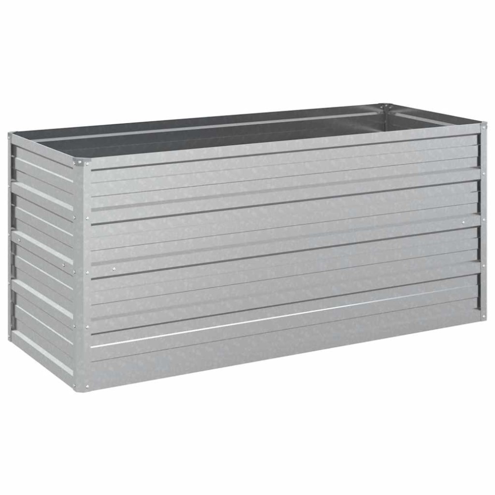 vidaXL Ζαρντινιέρα Υπερυψωμένη Ασημί 100x40x45 εκ. Γαλβανισμ. Χάλυβας