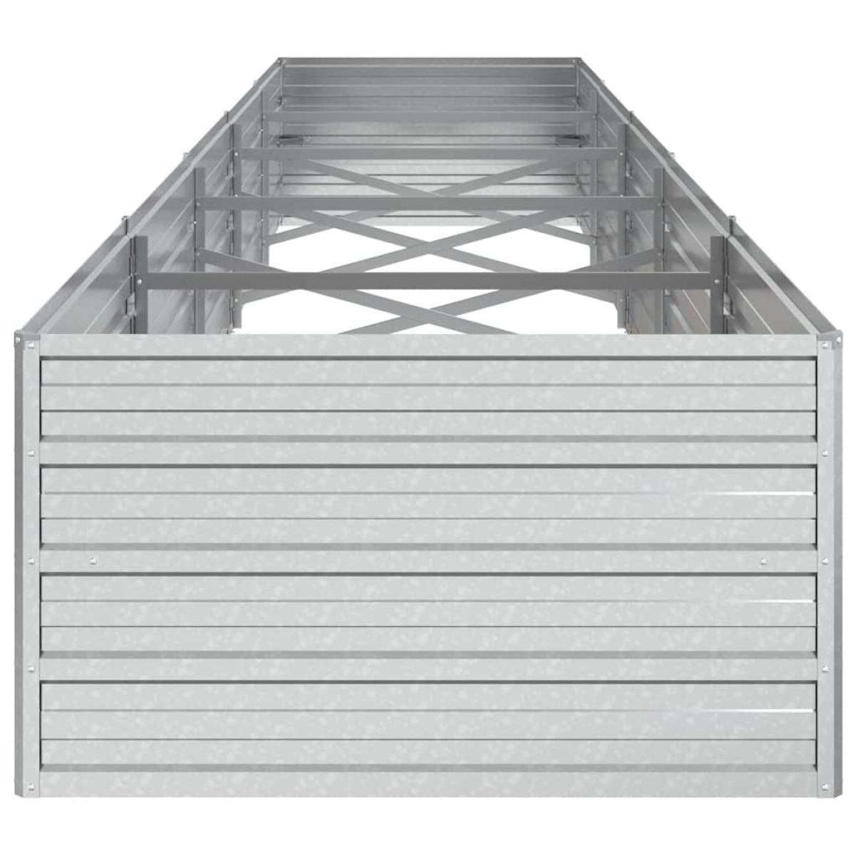 vidaXL Ζαρντινιέρα Υπερυψωμένη Ασημί 400x80x45 εκ. Γαλβανισμ. Χάλυβας