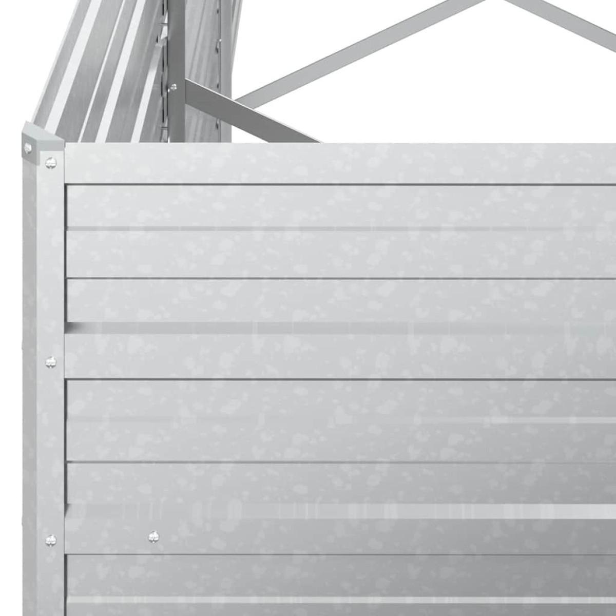 vidaXL Ζαρντινιέρα Υπερυψωμένη Ασημί 400x80x45 εκ. Γαλβανισμ. Χάλυβας