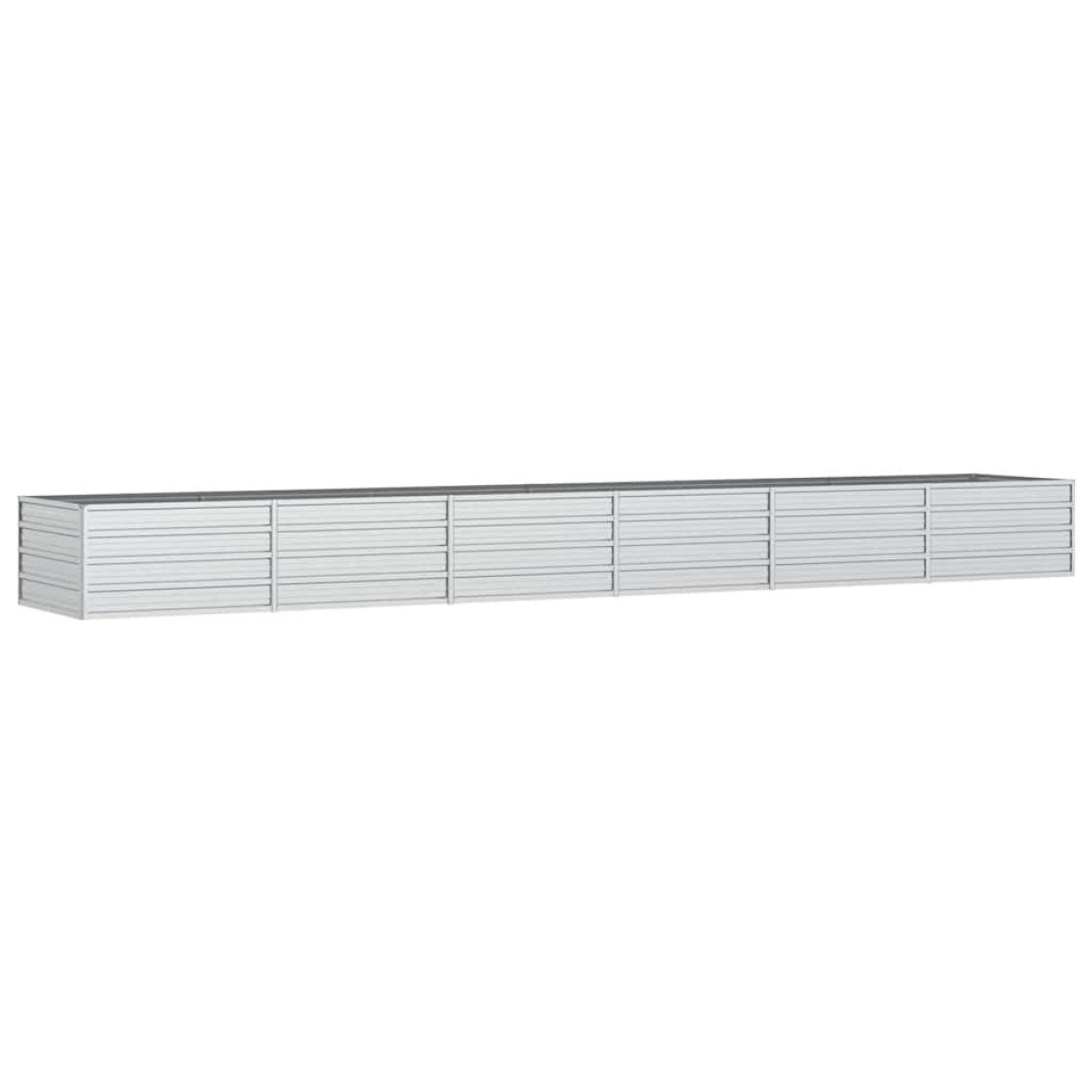 vidaXL Ζαρντινιέρα Υπερυψωμένη Ασημί 480x80x45 εκ. Γαλβανισμ. Χάλυβας