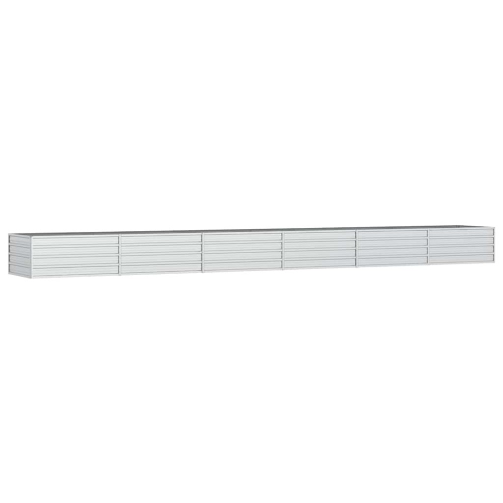 vidaXL Ζαρντινιέρα Υπερυψωμένη Ασημί 600x80x45 εκ. Γαλβανισμ. Χάλυβας