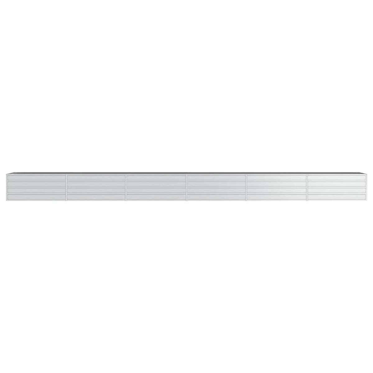 vidaXL Ζαρντινιέρα Υπερυψωμένη Ασημί 600x80x45 εκ. Γαλβανισμ. Χάλυβας