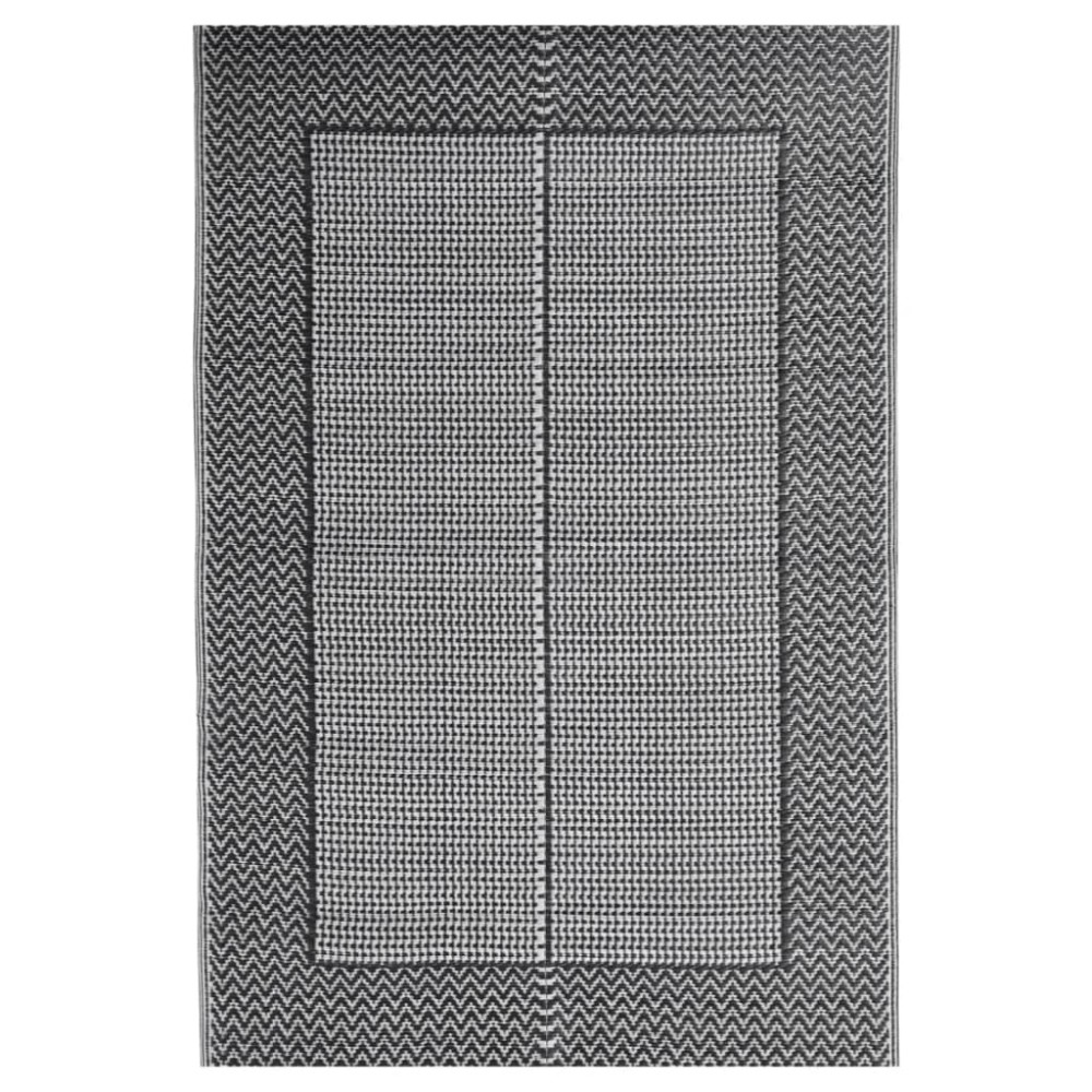 vidaXL Χαλί εξωτερικού χώρου ARAKIL Μαύρο 140x200 cm PP