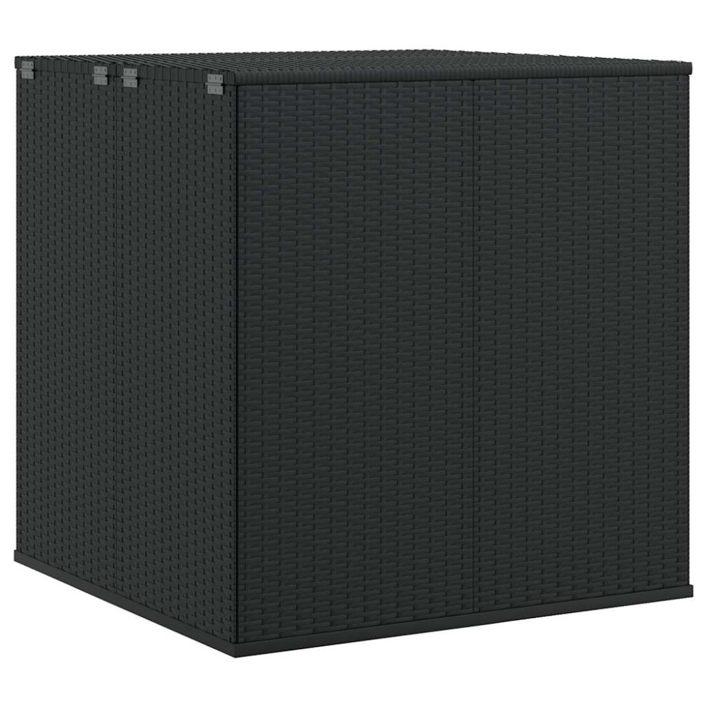 vidaXL Κουτί Μαξιλαριού Κήπου Μαύρο 100x97,5x104 εκ. Ρατάν Πολυαιθ.