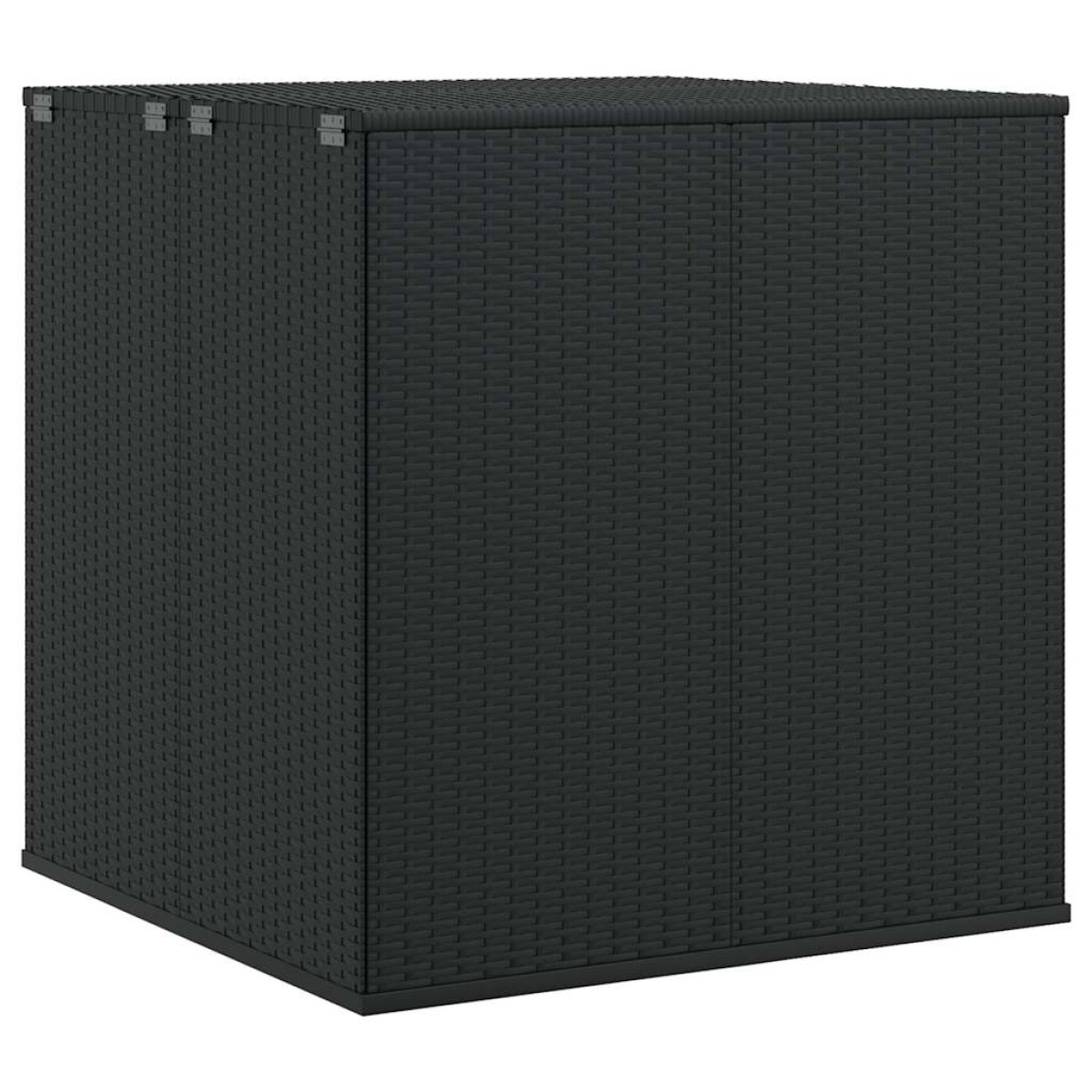 vidaXL Κουτί Μαξιλαριού Κήπου Μαύρο 100x97,5x104 εκ. Ρατάν Πολυαιθ.