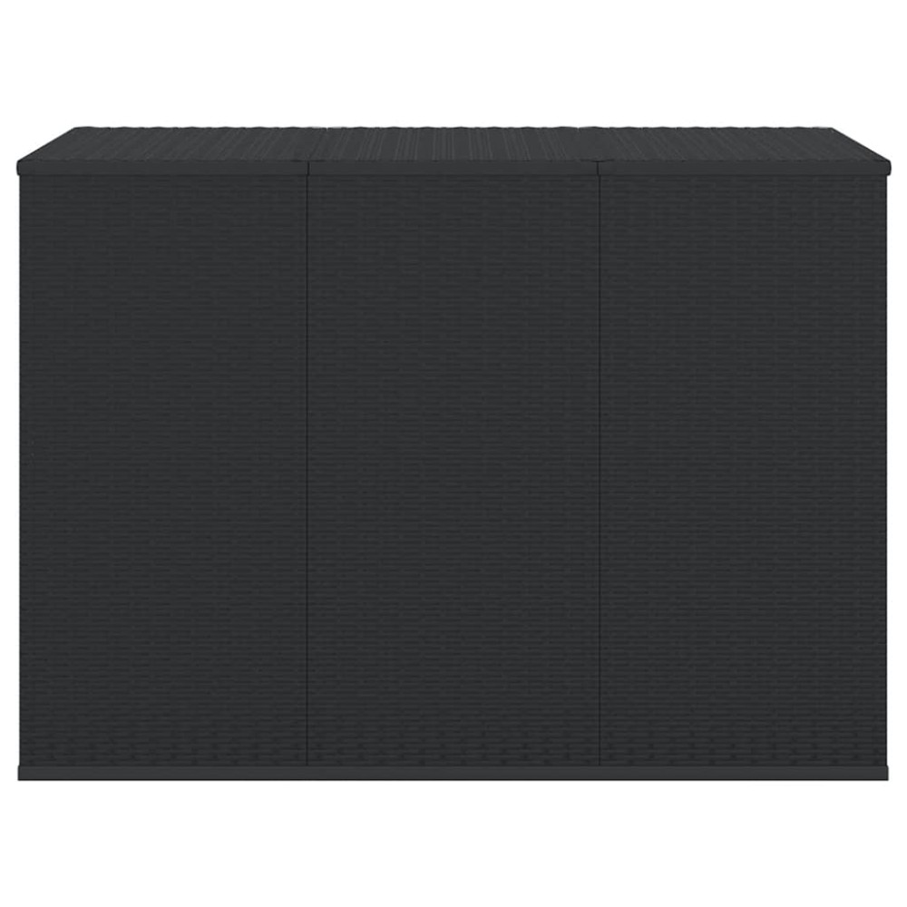 vidaXL Κουτί Μαξιλαριού Κήπου Μαύρο 145x100x103 εκ. Ρατάν Πολυαιθ.