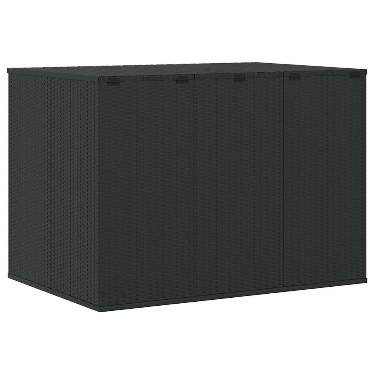 vidaXL Κουτί Μαξιλαριού Κήπου Μαύρο 145x100x103 εκ. Ρατάν Πολυαιθ.