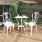 vidaXL Σετ Επίπλων Bistro 3 Τεμαχίων Λευκό από Χυτό Αλουμίνιο