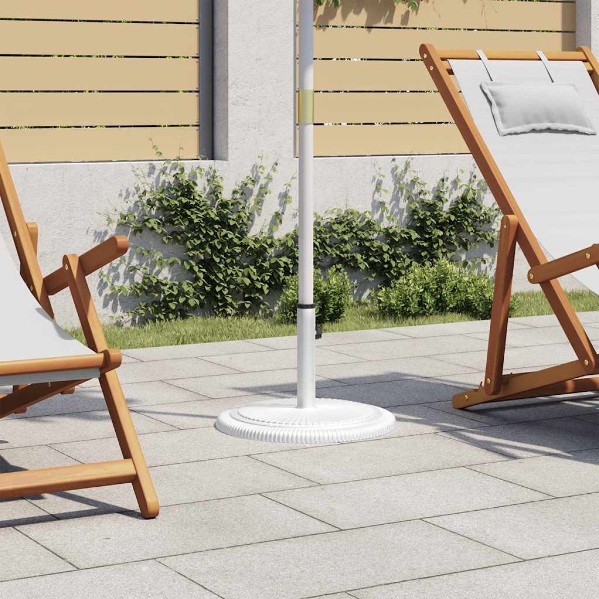 vidaXL Βάση Ομπρέλας Λευκή 45 x 45 x 30 εκ. από Χυτοσίδηρο