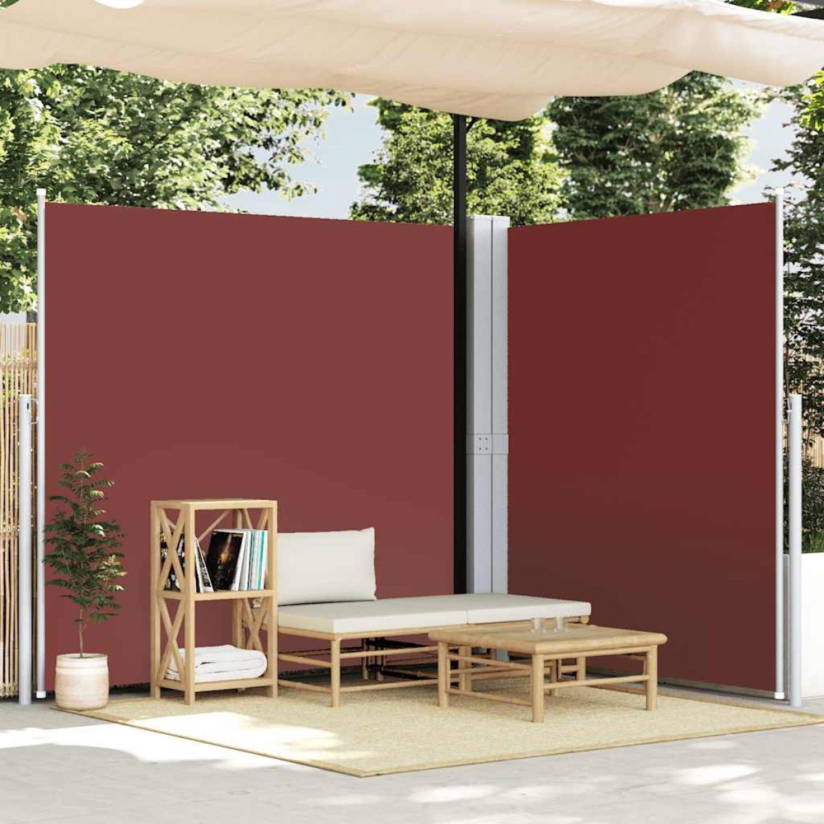 vidaXL Σκίαστρο Πλαϊνό Συρόμενο Καφέ 220 x 600 εκ.