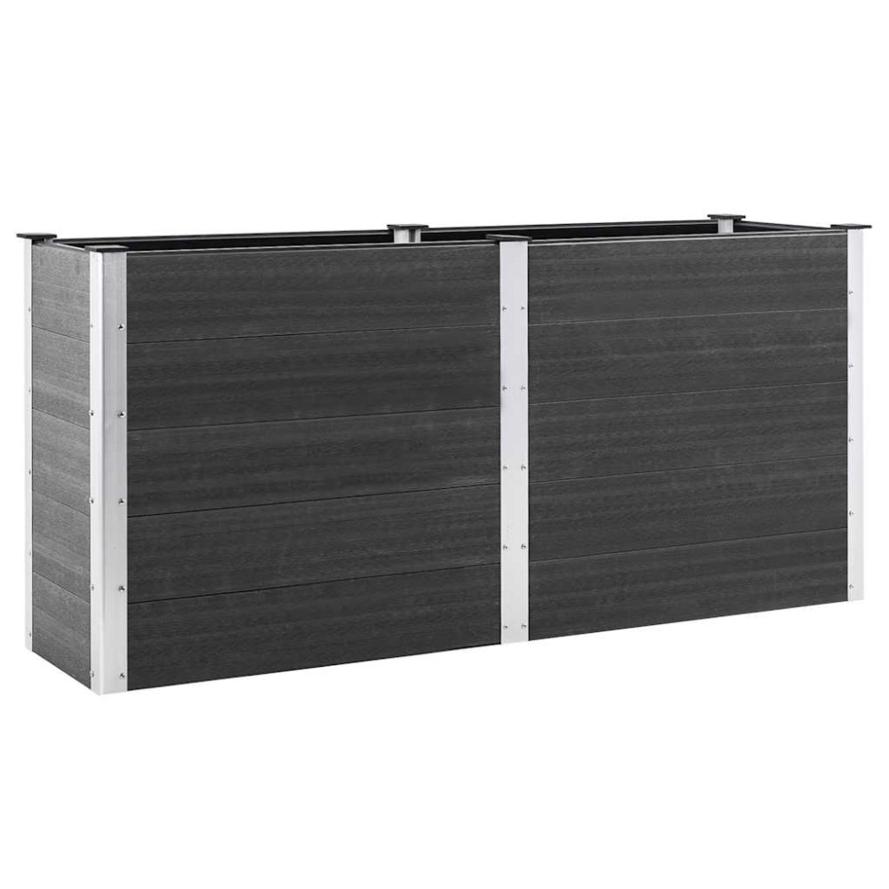 vidaXL Ζαρντινιέρα Υπερυψωμένη Γκρι 200 x 50 x 91 εκ. από WPC