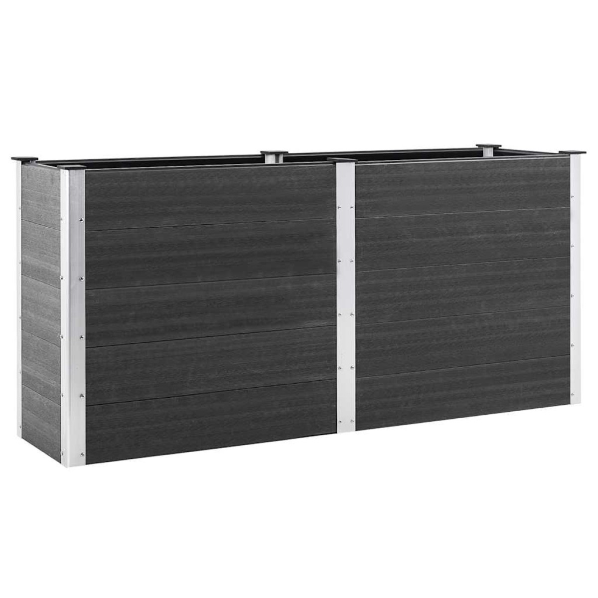 vidaXL Ζαρντινιέρα Υπερυψωμένη Γκρι 200 x 50 x 91 εκ. από WPC
