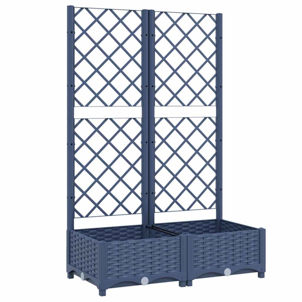 vidaXL Γλάστρα Κήπου με Πλέγμα Μπλε Γκρι 80x40x121,5 εκ. από Πολυπροπυλένιο