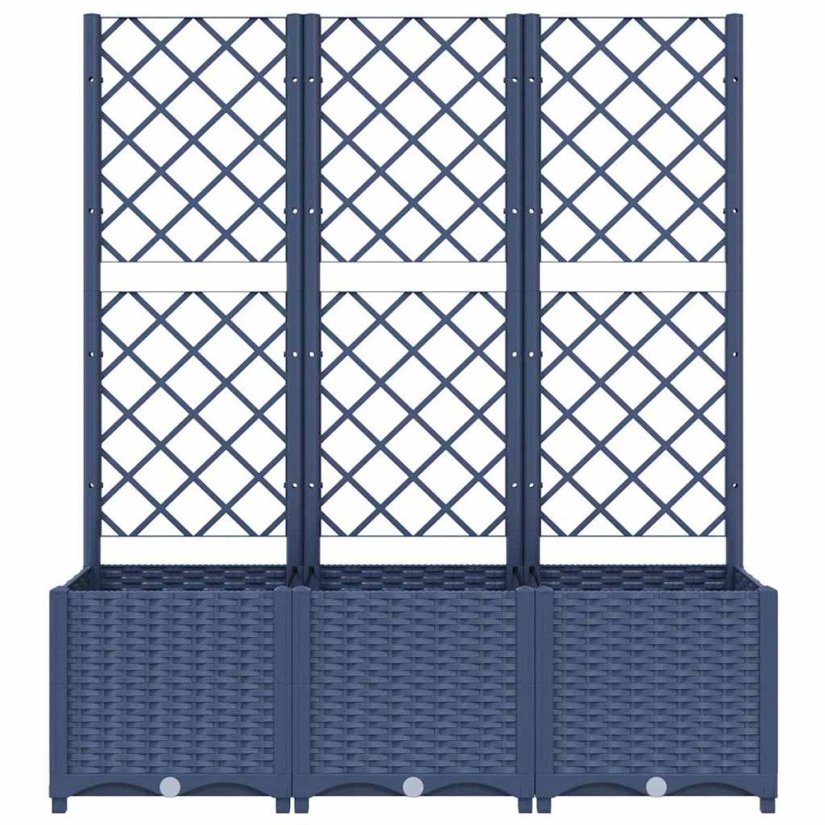 vidaXL Ζαρντινιέρα Κήπου με Καφασωτό Σκούρο Γκρι 120x40x136 εκ. από PP