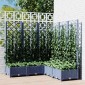vidaXL Ζαρντινιέρα Κήπου με Καφασωτό Σκ. Γκρι 120x120x121,5 εκ. από PP