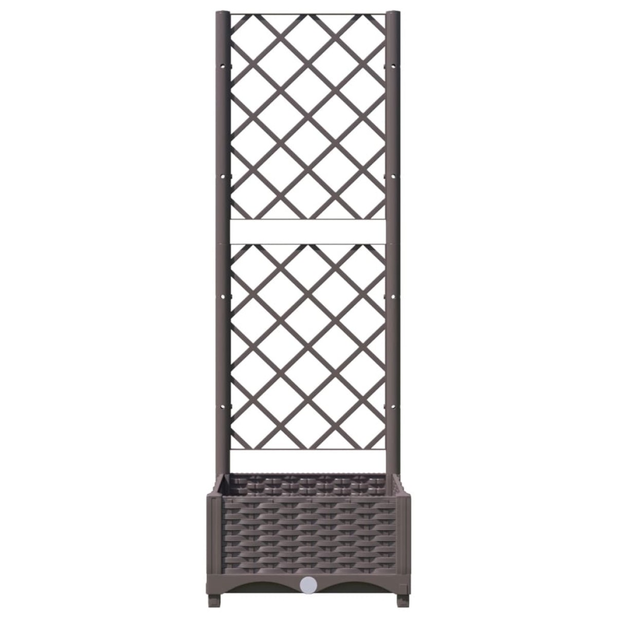 vidaXL Ζαρντινιέρα Κήπου με Καφασωτό Καφέ 40 x 40 x 121,5 εκ. από PP
