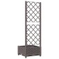 vidaXL Ζαρντινιέρα Κήπου με Καφασωτό Καφέ 40 x 40 x 121,5 εκ. από PP
