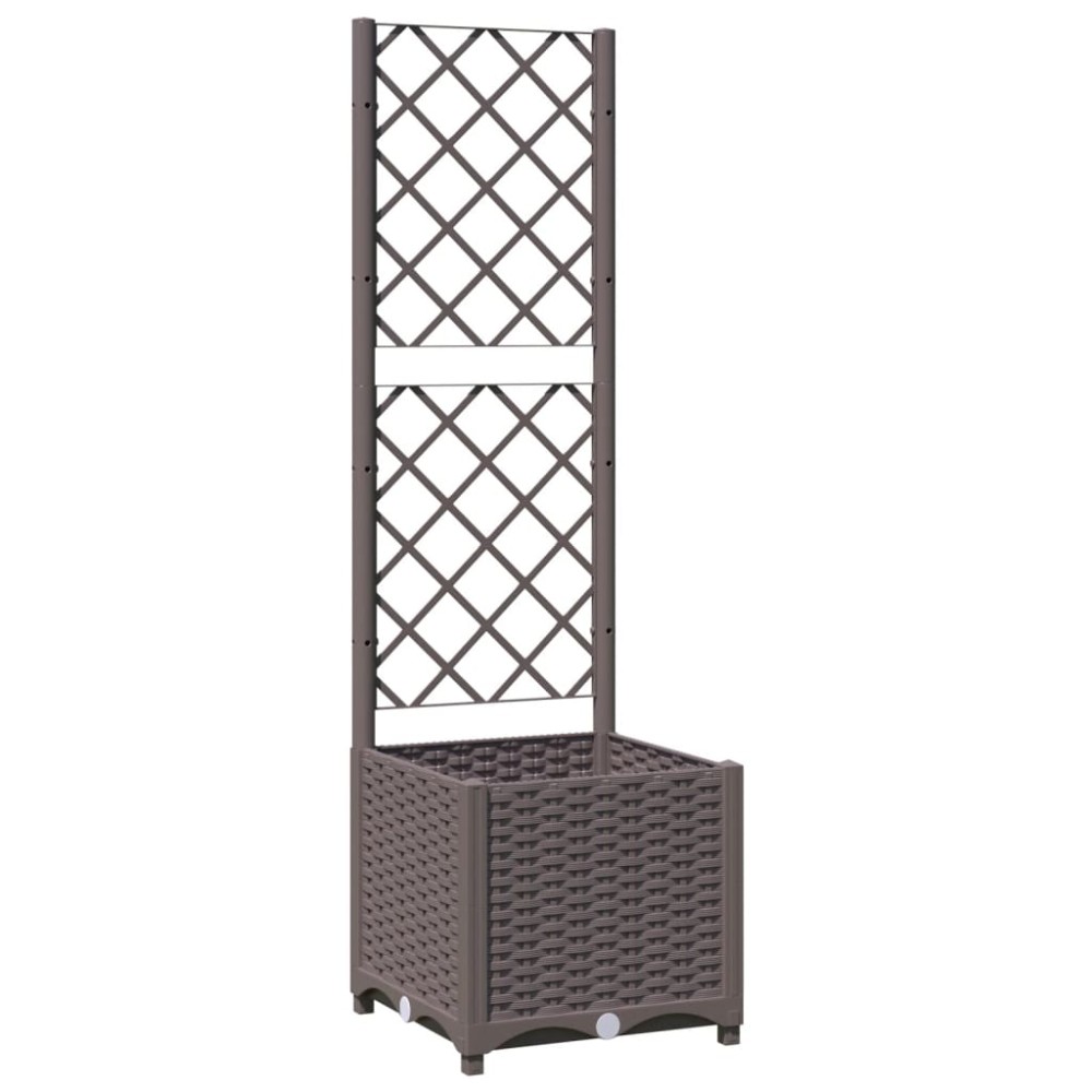 vidaXL Ζαρντινιέρα Κήπου με Καφασωτό Καφέ 40 x 40 x 136 εκ. από PP