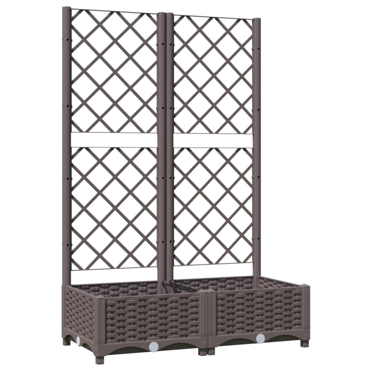 vidaXL Ζαρντινιέρα Κήπου με Καφασωτό Καφέ 80 x 40 x 121,5 εκ. από PP