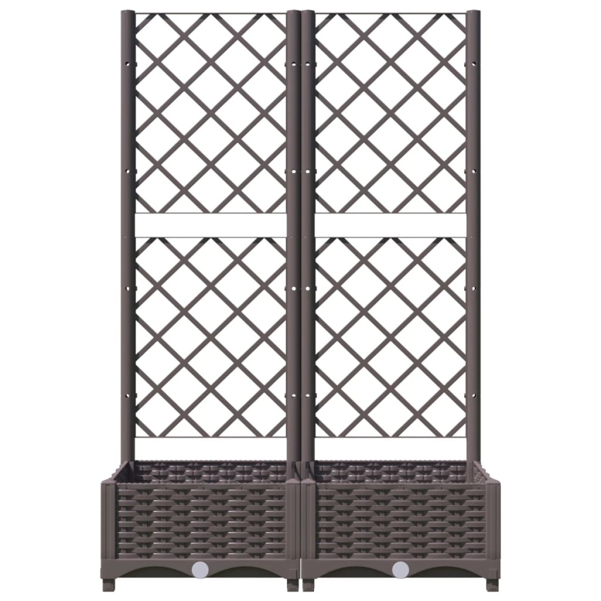 vidaXL Ζαρντινιέρα Κήπου με Καφασωτό Καφέ 80 x 40 x 121,5 εκ. από PP