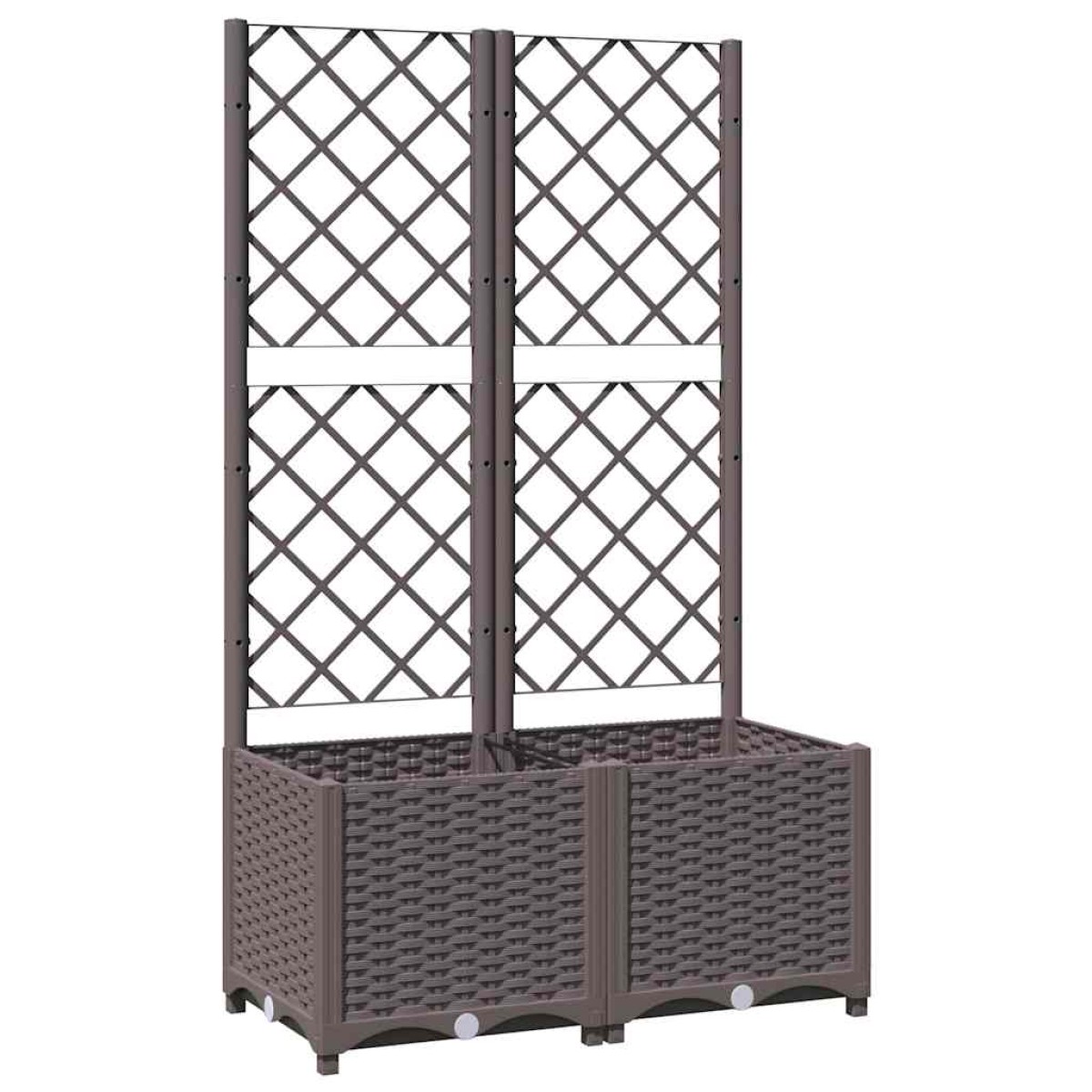 vidaXL Ζαρντινιέρα Κήπου με Καφασωτό Καφέ 80 x 40 x 136 εκ. από PP