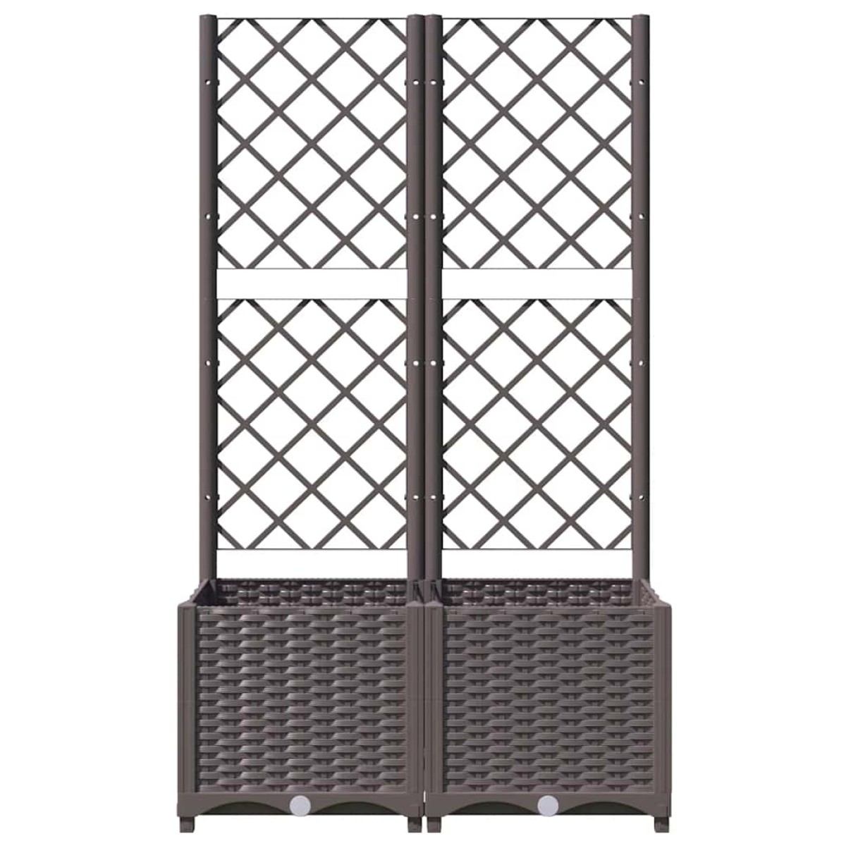 vidaXL Ζαρντινιέρα Κήπου με Καφασωτό Καφέ 80 x 40 x 136 εκ. από PP