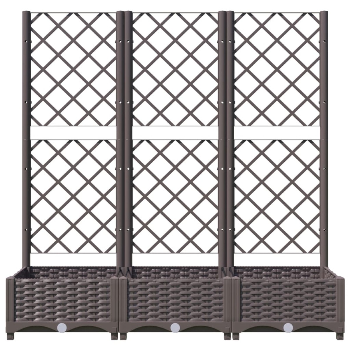 vidaXL Ζαρντινιέρα Κήπου με Καφασωτό Καφέ 120 x 40 x 121,5 εκ. από PP