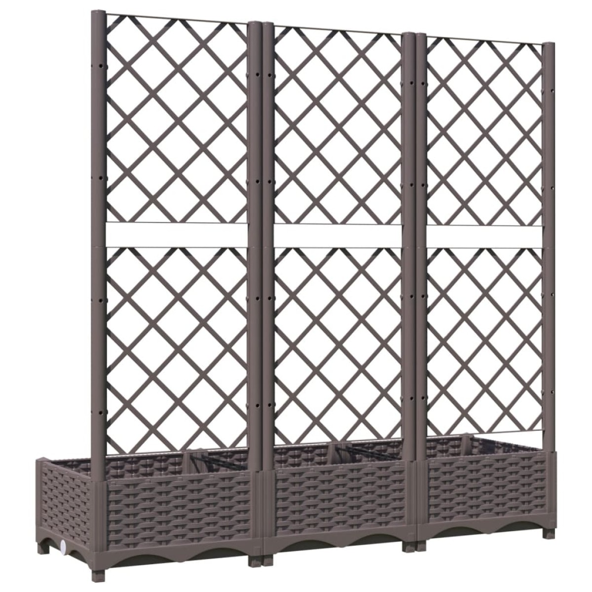 vidaXL Ζαρντινιέρα Κήπου με Καφασωτό Καφέ 120 x 40 x 121,5 εκ. από PP