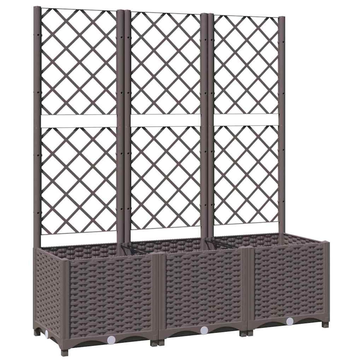vidaXL Ζαρντινιέρα Κήπου με Καφασωτό Καφέ 120 x 40 x 136 εκ. από PP