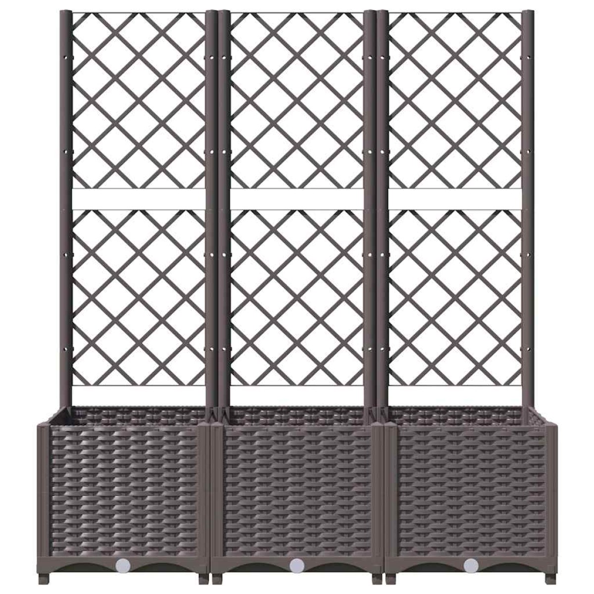 vidaXL Ζαρντινιέρα Κήπου με Καφασωτό Καφέ 120 x 40 x 136 εκ. από PP