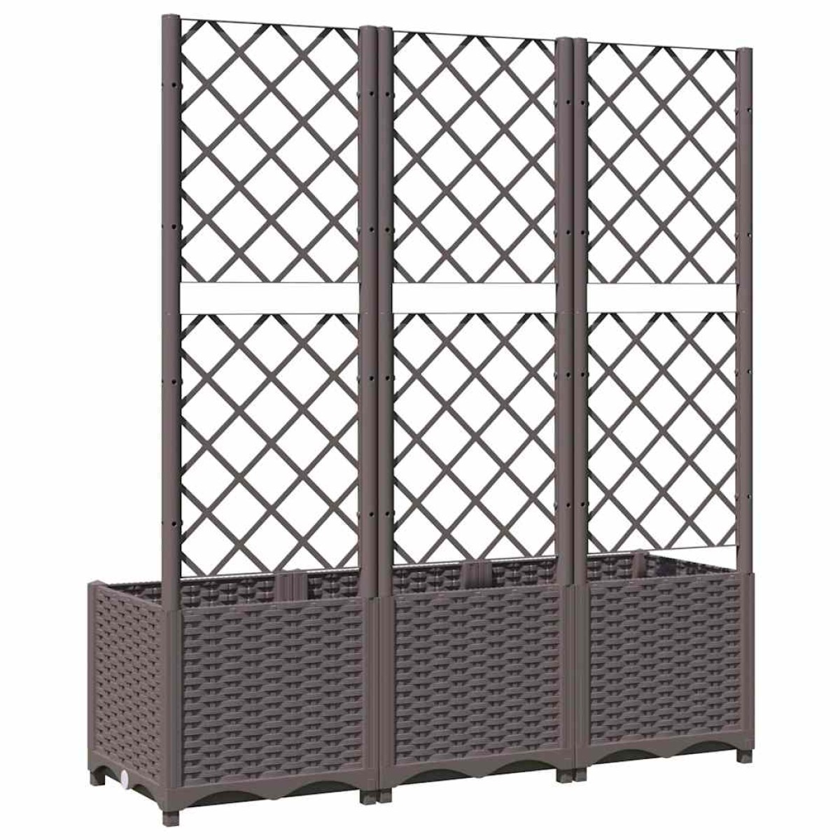 vidaXL Ζαρντινιέρα Κήπου με Καφασωτό Καφέ 120 x 40 x 136 εκ. από PP