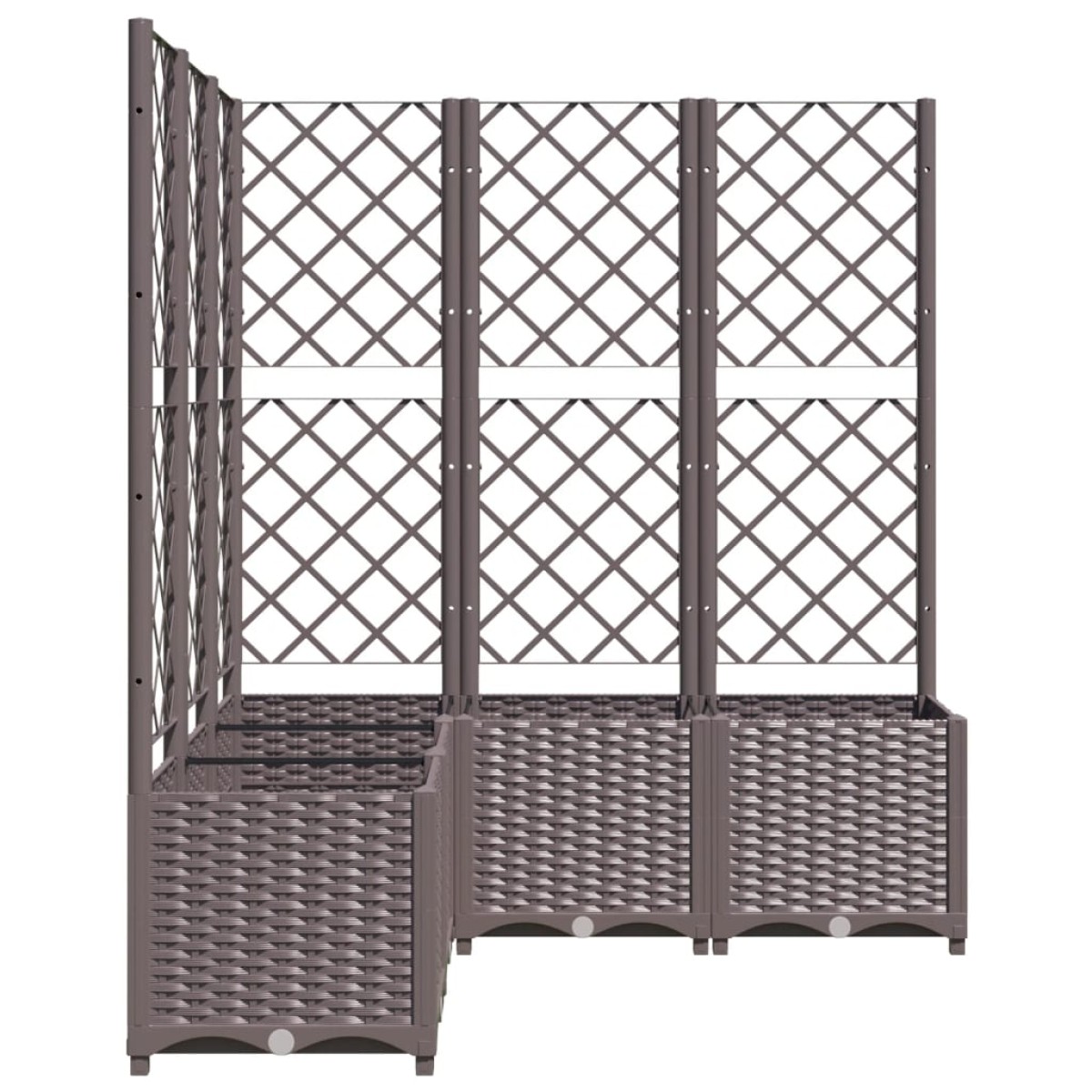 vidaXL Ζαρντινιέρα Κήπου με Καφασωτό Καφέ 120 x 120 x 136 εκ. από PP