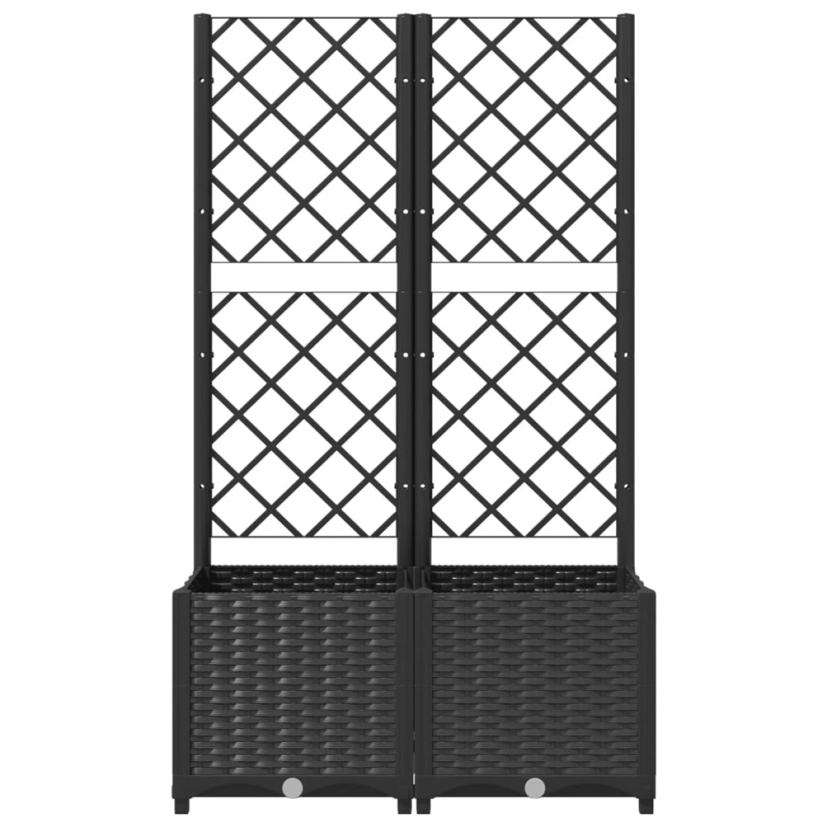 vidaXL Ζαρντινιέρα Κήπου με Καφασωτό Μαύρο 80 x 40 x 136 εκ. από PP