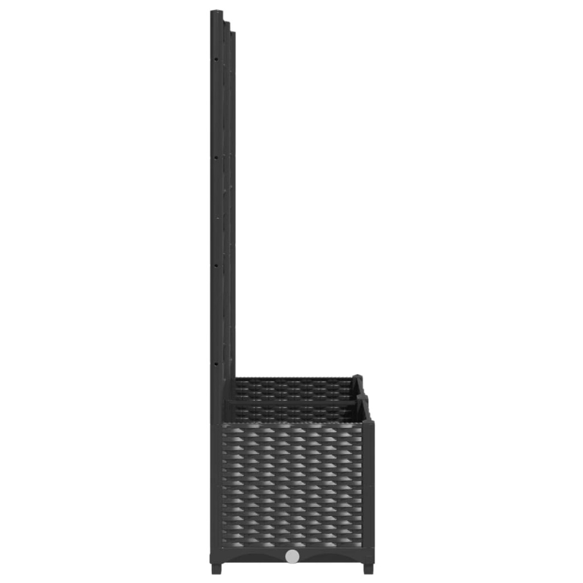 vidaXL Ζαρντινιέρα Κήπου με Καφασωτό Μαύρο 80 x 40 x 136 εκ. από PP