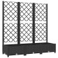 vidaXL Ζαρντινιέρα Κήπου με Καφασωτό Μαύρο 120 x 40 x 121,5 εκ. από PP