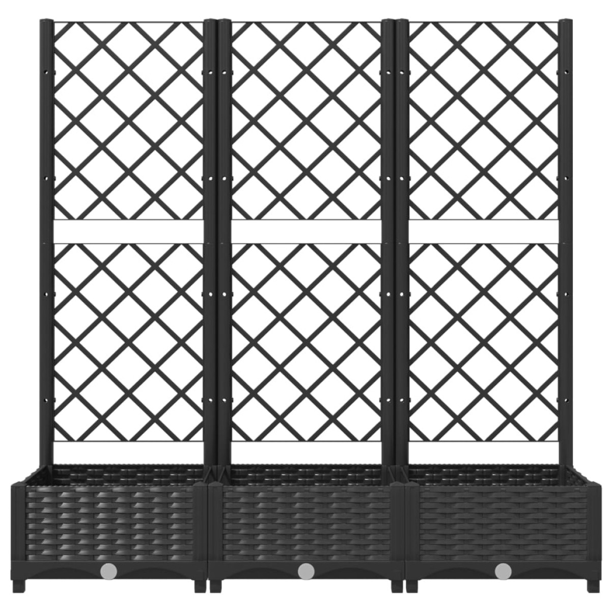 vidaXL Ζαρντινιέρα Κήπου με Καφασωτό Μαύρο 120 x 40 x 121,5 εκ. από PP