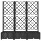 vidaXL Ζαρντινιέρα Κήπου με Καφασωτό Μαύρο 120 x 40 x 121,5 εκ. από PP