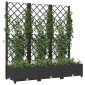 vidaXL Ζαρντινιέρα Κήπου με Καφασωτό Μαύρο 120 x 40 x 121,5 εκ. από PP