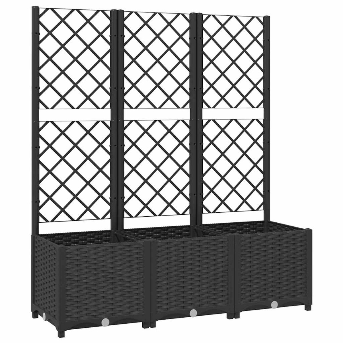 vidaXL Ζαρντινιέρα Κήπου με Καφασωτό Μαύρο 120 x 40 x 136 εκ. από PP