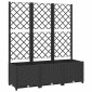 vidaXL Ζαρντινιέρα Κήπου με Καφασωτό Μαύρο 120 x 40 x 136 εκ. από PP