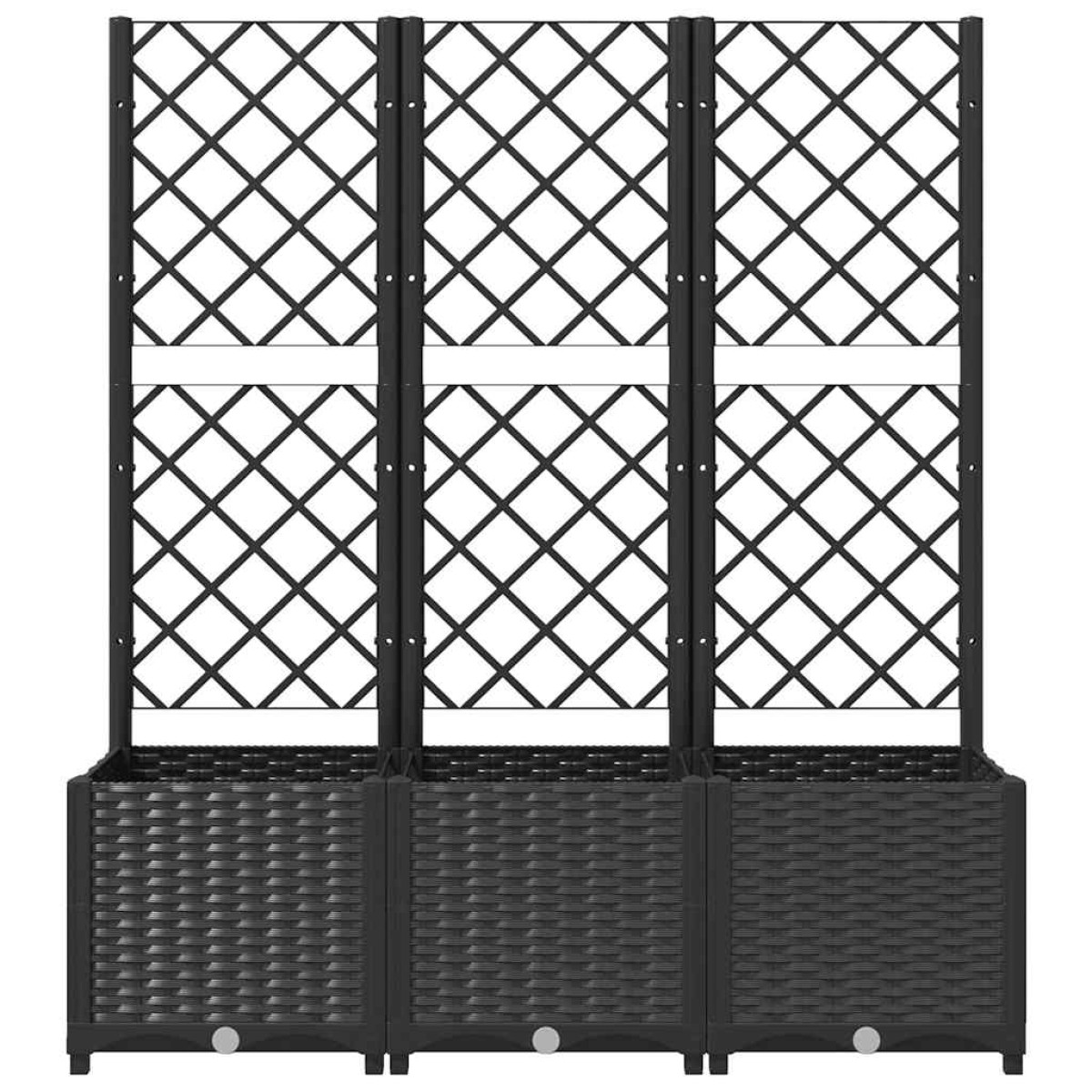 vidaXL Ζαρντινιέρα Κήπου με Καφασωτό Μαύρο 120 x 40 x 136 εκ. από PP