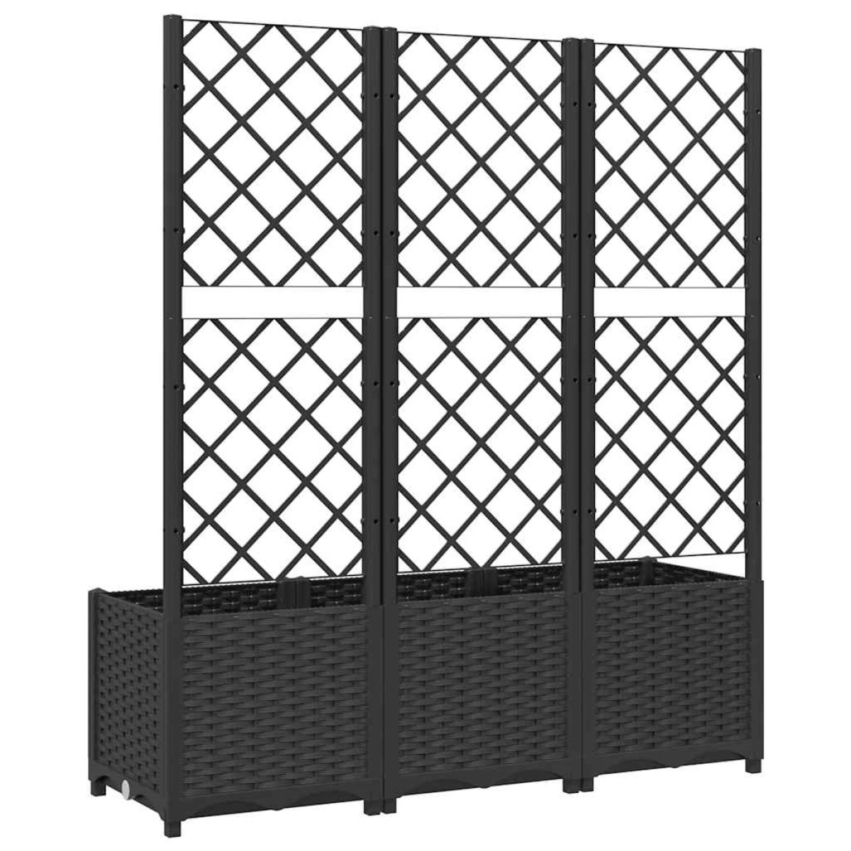 vidaXL Ζαρντινιέρα Κήπου με Καφασωτό Μαύρο 120 x 40 x 136 εκ. από PP