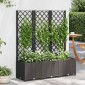 vidaXL Ζαρντινιέρα Κήπου με Καφασωτό Μαύρο 120 x 40 x 136 εκ. από PP