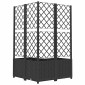 vidaXL Ζαρντινιέρα Κήπου με Καφασωτό Μαύρο 80 x 80 x 136 εκ. από PP