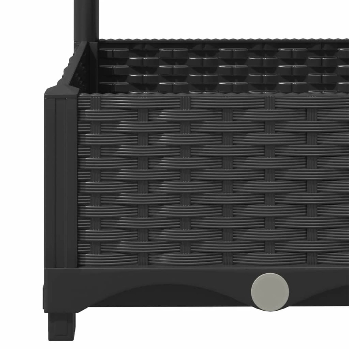 vidaXL Ζαρντινιέρα Κήπου με Καφασωτό Μαύρο 120x120x121,5 εκ. από PP