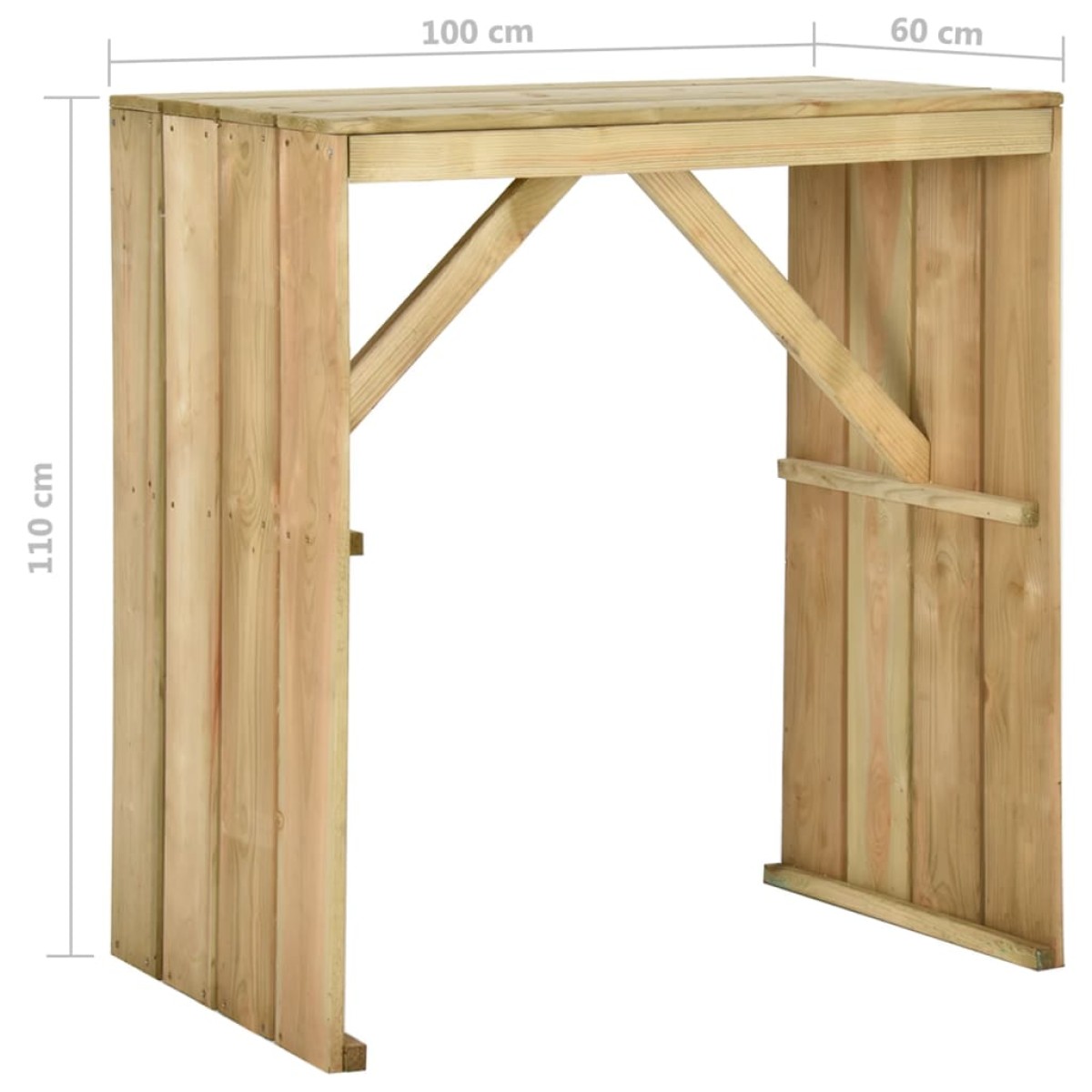 vidaXL Τραπέζι Μπαρ 100 x 60 x 110 εκ. από Εμποτισμένο Ξύλο Πεύκου