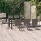 vidaXL Σετ Τραπεζαρίας Κήπου 9 τεμ Μαύρο&Γκρι Συνθ. Ρατάν με Μαξιλάρια
